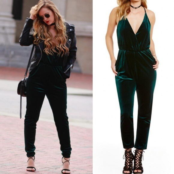 velvet green romper